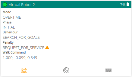 Robot Status box. Contains text specifying the various states of the robot.